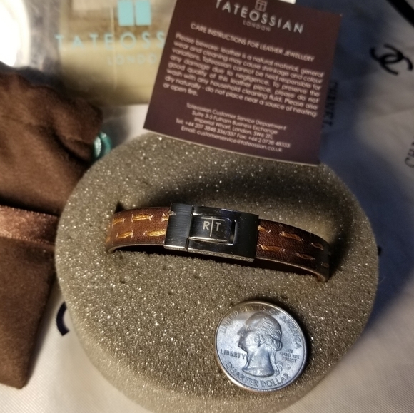 Tateossian Other - Host Pick! New TATEOSSIAN Men's Leather Steel Bracelet